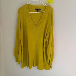 Lane Bryant Women's Yellow V-Neck Sweater